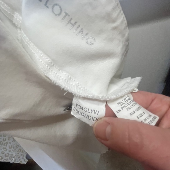 Elyse White Cropped Ankle Pants with Eyelet Detail - Picture 6 of 10